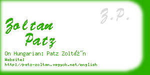 zoltan patz business card